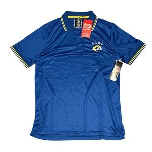 NFL LA Rams Men’s Polo Shirt Size M Blue Embroidered Shirt NTW